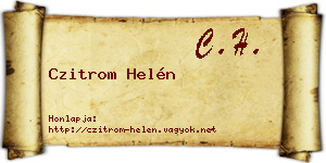 Czitrom Helén névjegykártya